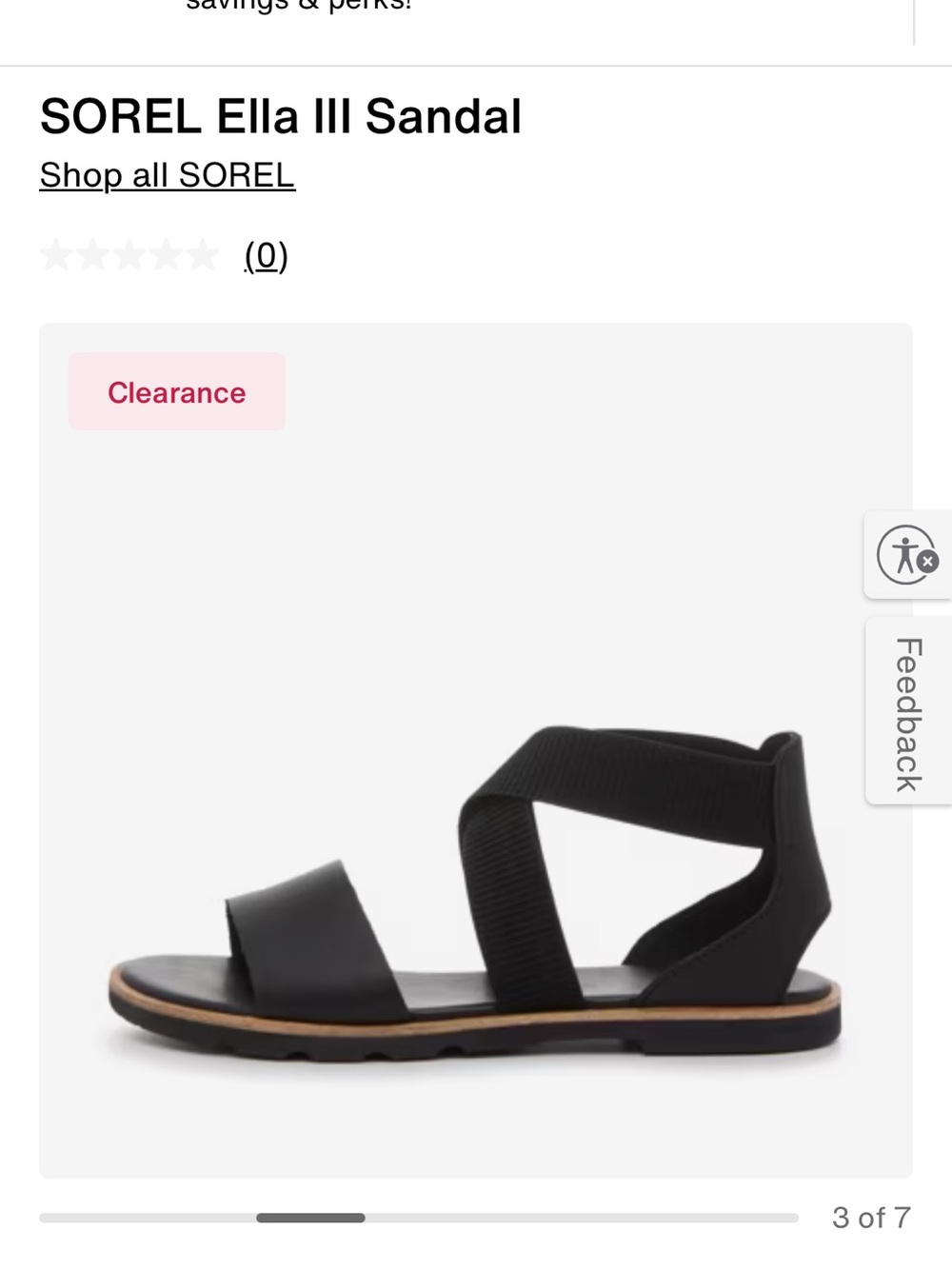 Sorel Black Ella 111 Women's leather elastic crisscross straps sandal size 9